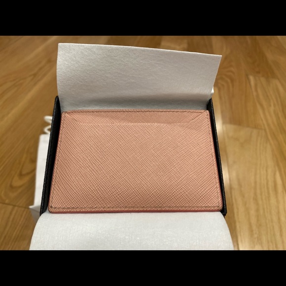 Prada Pink Saffiano Leather Card Holder - Picture 3 of 3